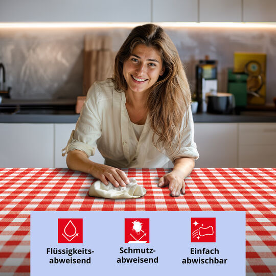 Tischdecke Manhattan Avanti rot-weiß image number null